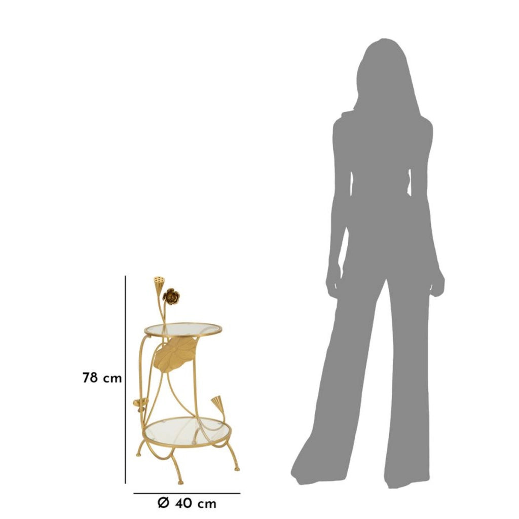 Tavolino VKH803, Oro, Metallo, 40x40x78 cm