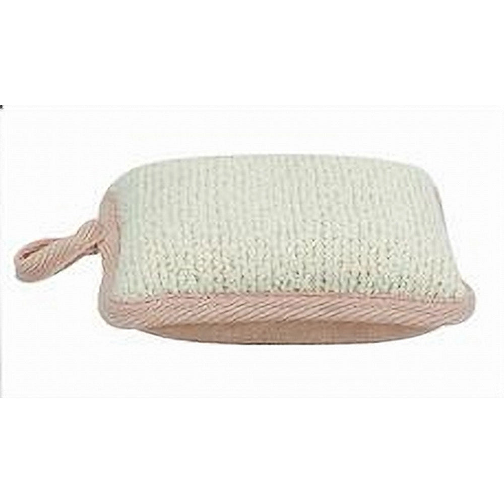 Trade Shop - Spugna Doccia Esfoliante Bagno Per Cura Corpo Bombata 13x9.5x4.5 Cm Rosa 79649 -
