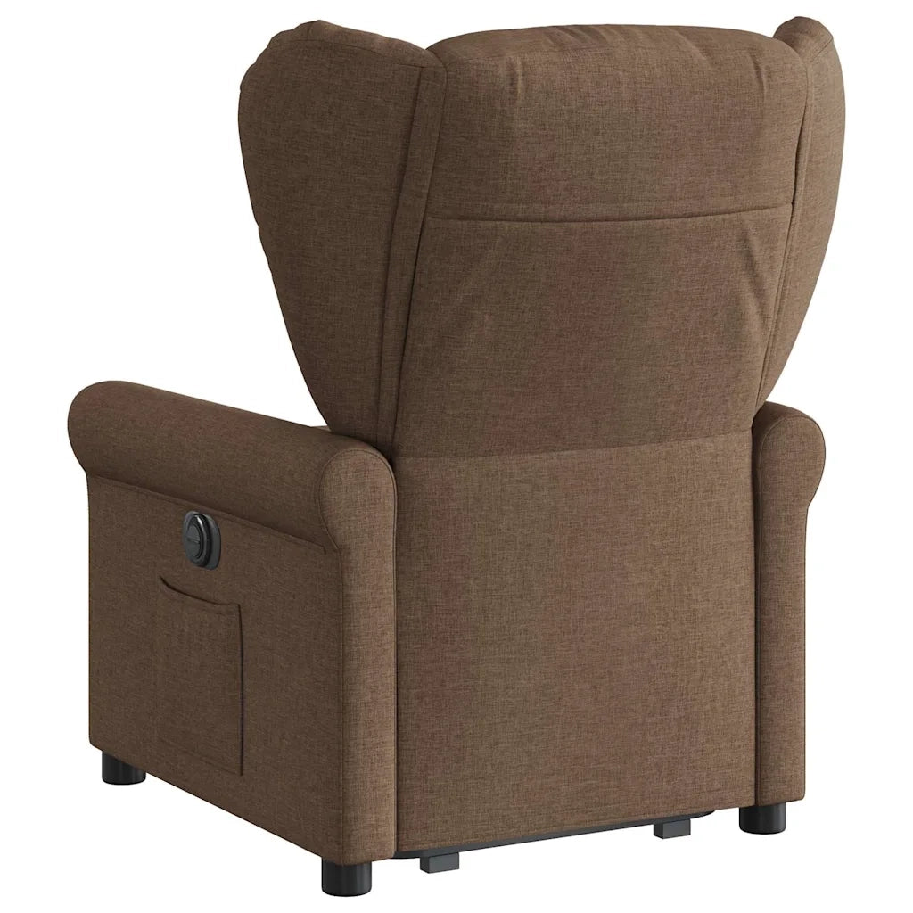 Poltrona Alzapersona Reclinabile Elettrica Marrone Tessuto 3303398