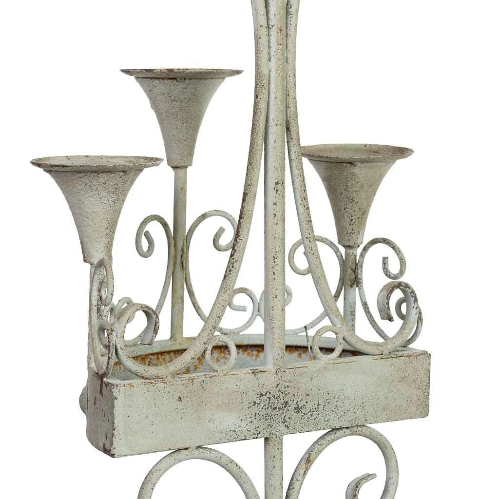 Lampada da parete in legno e metallo grigio invecchiato 43,5x21x142CM