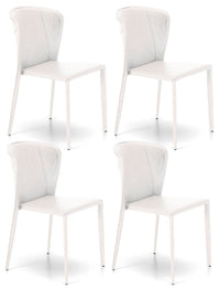 Set 4 Sedie 49x56xH82 cm in Similcuoio Break Bianco