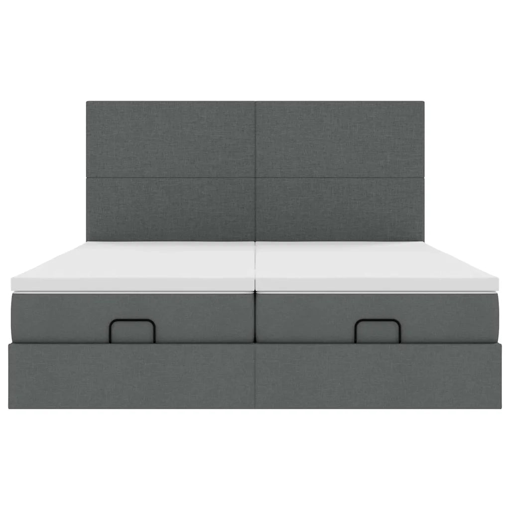 Struttura Letto Pouf con Materassi 200x200 cm in Tessuto