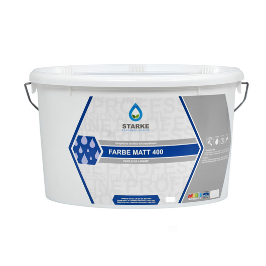 Farbe matt 400 pittura acrilica idrorepellente coprente traspirante interni *** formato 5 lt, confezione 1