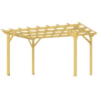 Pergola da Giardino 3 x 4 m in Legno per Piante Rampicanti, Pergola da Esterno, Legno Naturale