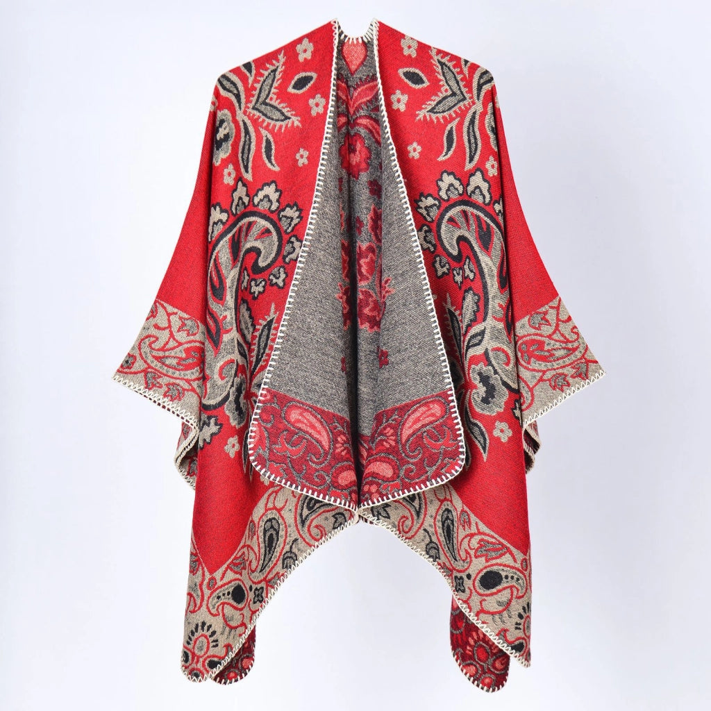Nuovo scialle/sciarpa jacquard paisley versatile ed elegante per la primavera e l'autunno, scialle in cashmere double-face