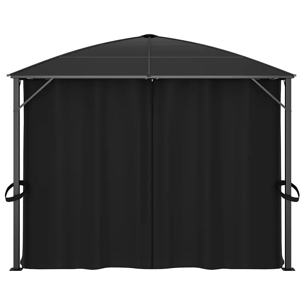 Gazebo con Tende 400x300x265 cm Antracite 48601