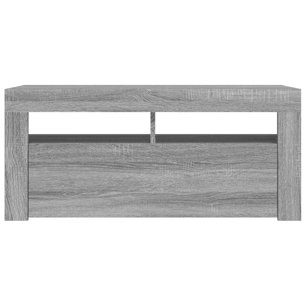 Mobile TV multimediale scaffale TV credenza mobile TV sala da pranzo soggiorno camera da letto con luci LED Sonoma 90 x 35 x 40 cm grigio 02_0026832