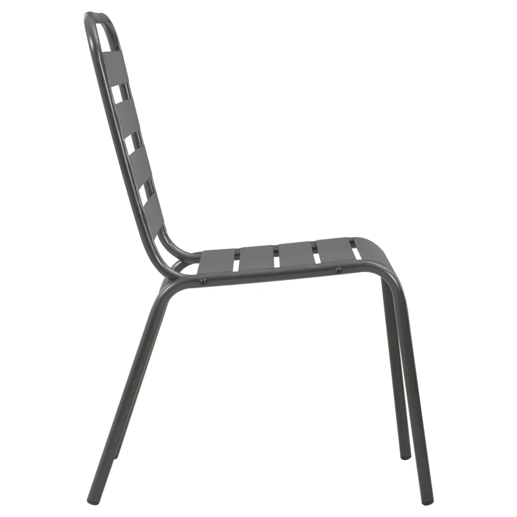 Set Mobili da Pranzo per Giardino 7 pz in Acciaio Grigio Scuro cod mxl 70894
