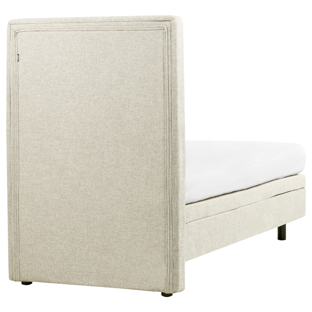 Letto Tessuto Beige chiaro Elettrico Regolabile con Telecomando 80 x 200 cm