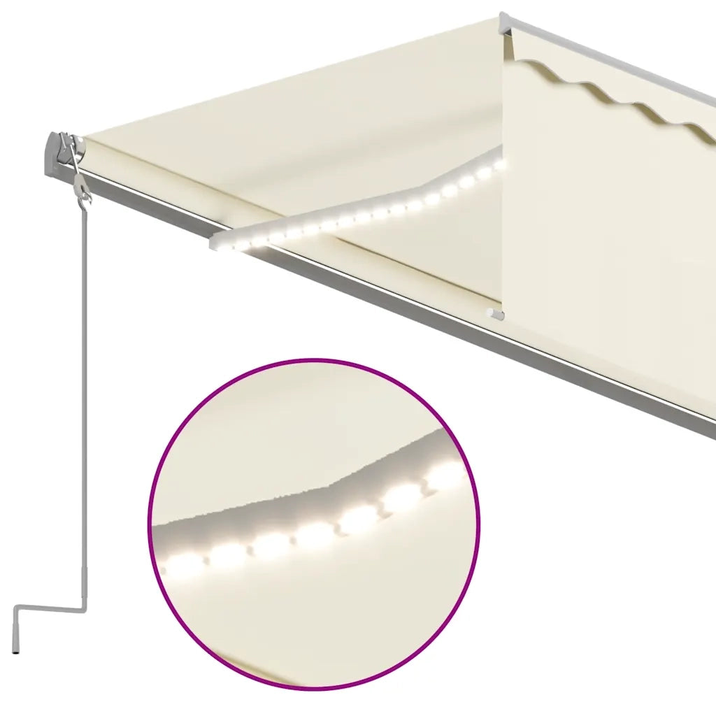 Tenda Automatica con Parasole LED e Sensore Vento 6x3 m Crema 3069492