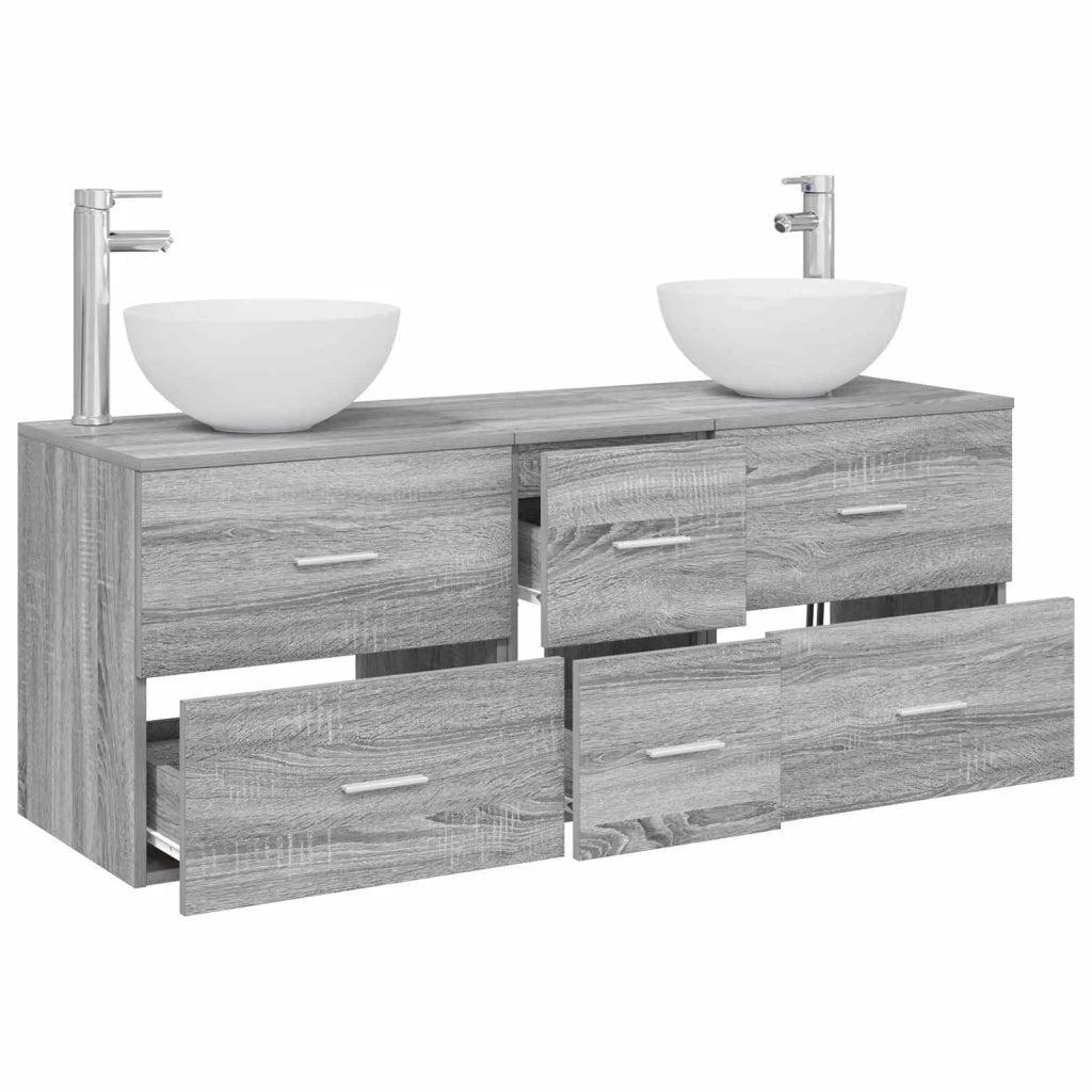 Set di Armadi da Bagno 3 pz Sonoma grigio 49,5 x 35 x 63 cm 3405800