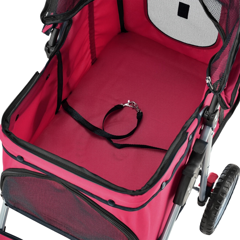Passeggino Niceville per Cani e Gatti Fino a 15 kg Carrello Pieghevole - Rosso pro.tec
