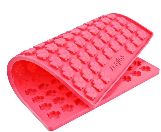 Forma per biscotti per cani in forma di clover, con silicone, resistente al calore, sicuro per l'alimentazione e BPA libero (Clover medio (2,4 cm), rosa)