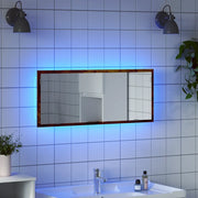 Specchio Bagno LED-Specchio Decorativo Rovere Fumo 100x8,5x37cm Legno Multistrato