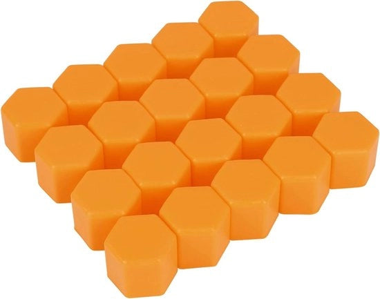 Set di 20 coppe di silicone per viti a raggi 19mm - Arancione