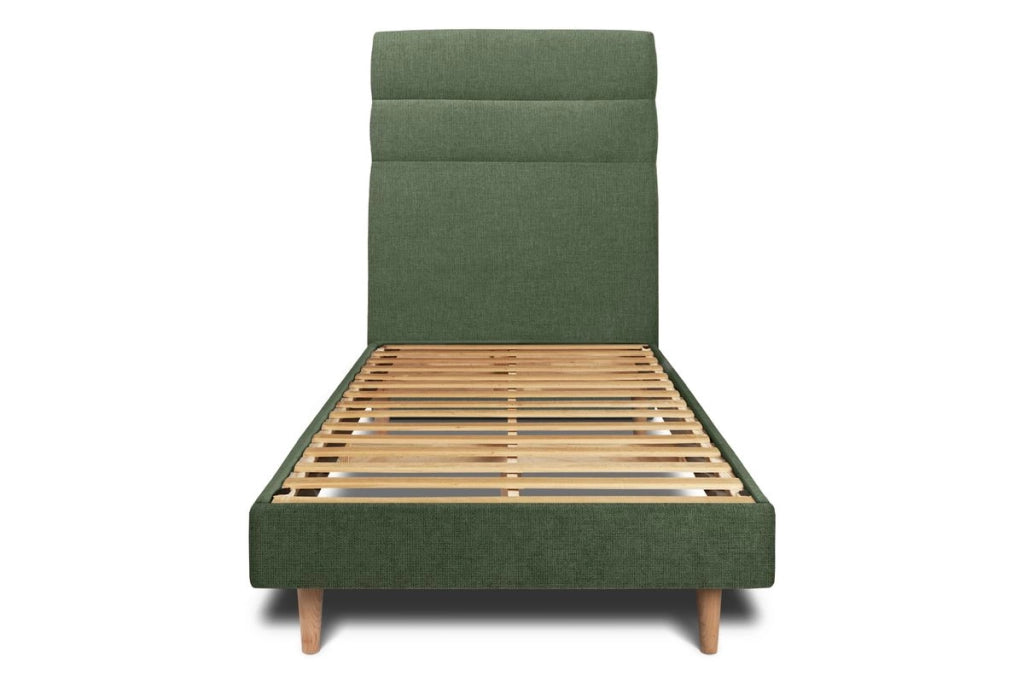 Letto 90x200 cm con testiera in linea - Tessuto Tela opaca
