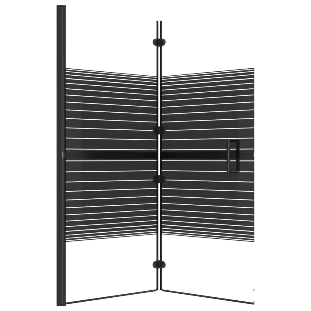 Pannello Doccia Pieghevole in ESG 120x140 cm Nero 150742