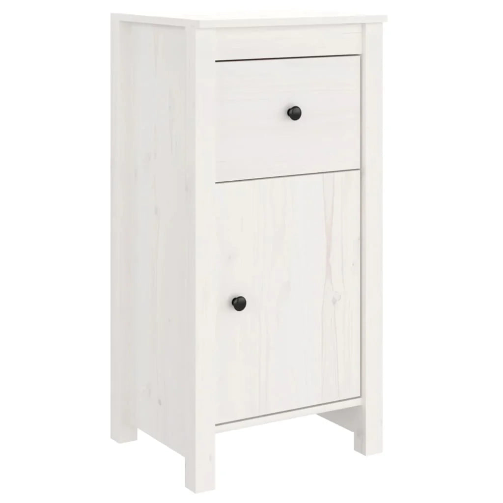 Buffet credenza cassettiera armadio mobile contenitore organizer per cucina soggiorno salotti set da 2 40 x 35 x 80 cm legno massello di pino bianco 02_0036666