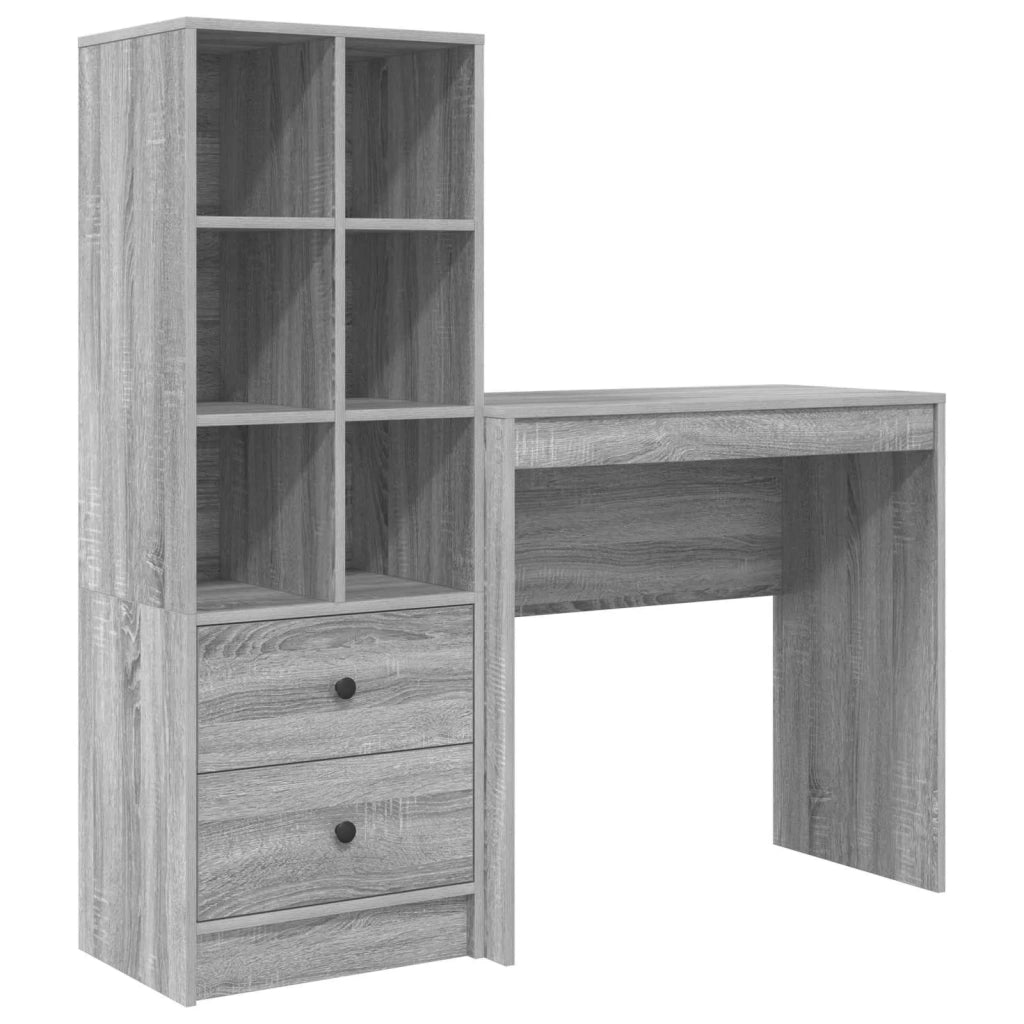 Scrivania con cassetto con lo scaffale 2 pcs Grigio Sonoma 3337318