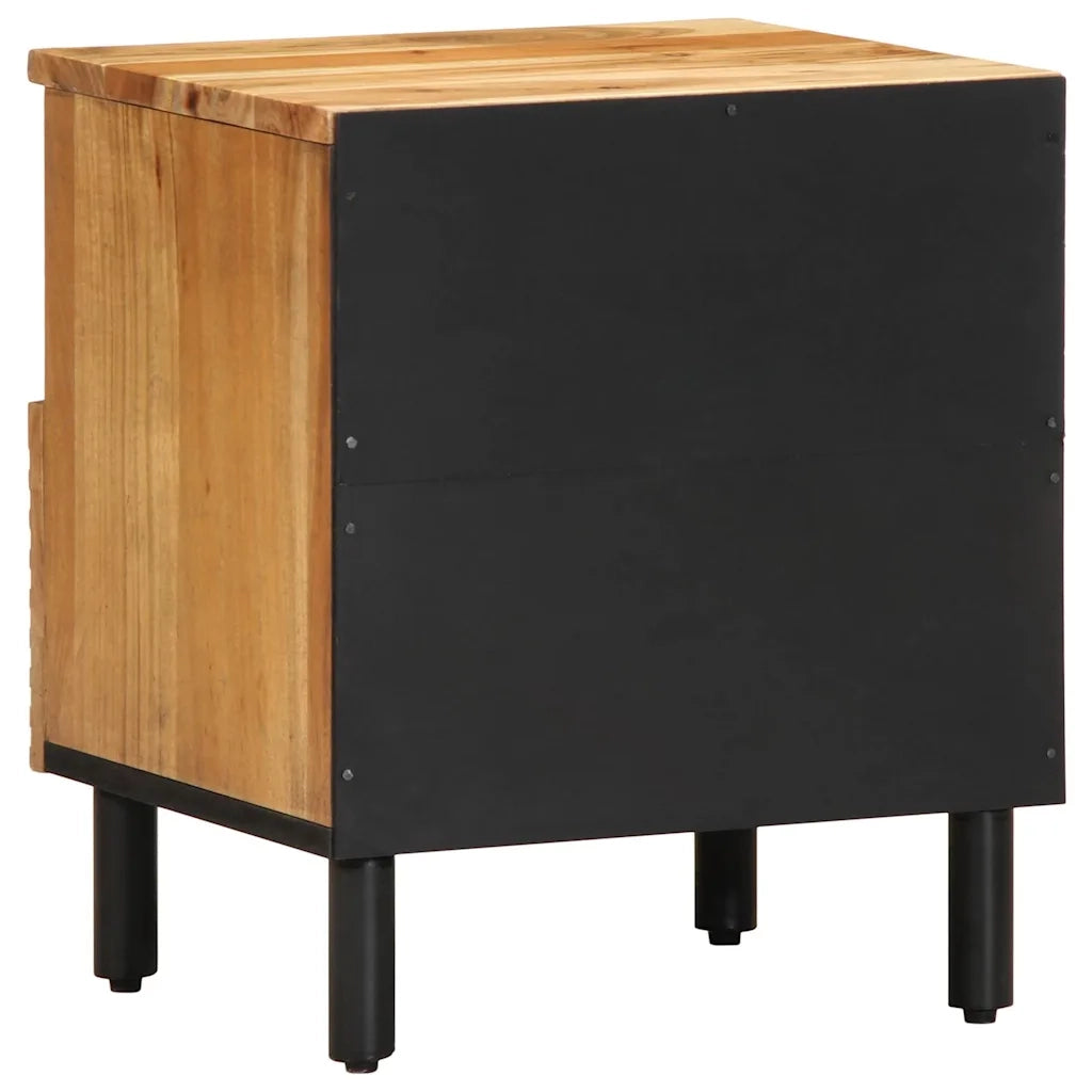 Comodino-Tavolino da notte 40x33x46 cm in Legno Massello di Acacia 860158