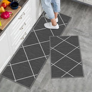 Set di protezione contro gli scivoli per cucina - Tappeti e tappetini moderni e lavabili per soggiorno, sala da pranzo e ingresso - 40 x 60 cm + 40 x 120 cm Mattonella antiscivolo