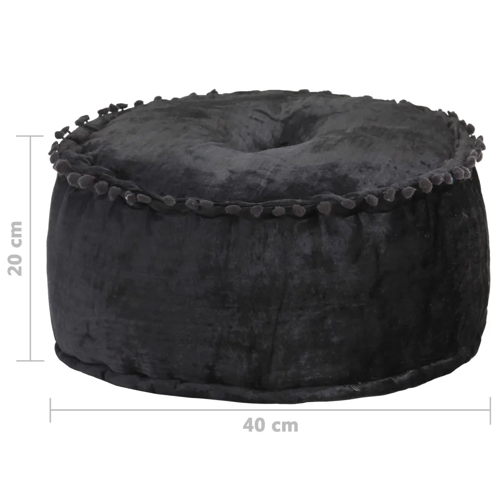 Pouf Rotondo in Velluto 40x20 cm Antracite 287565