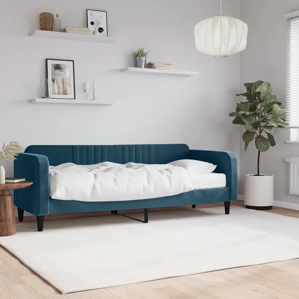 Divano Letto con Materasso Blu 80x200 cm in Velluto 3197031