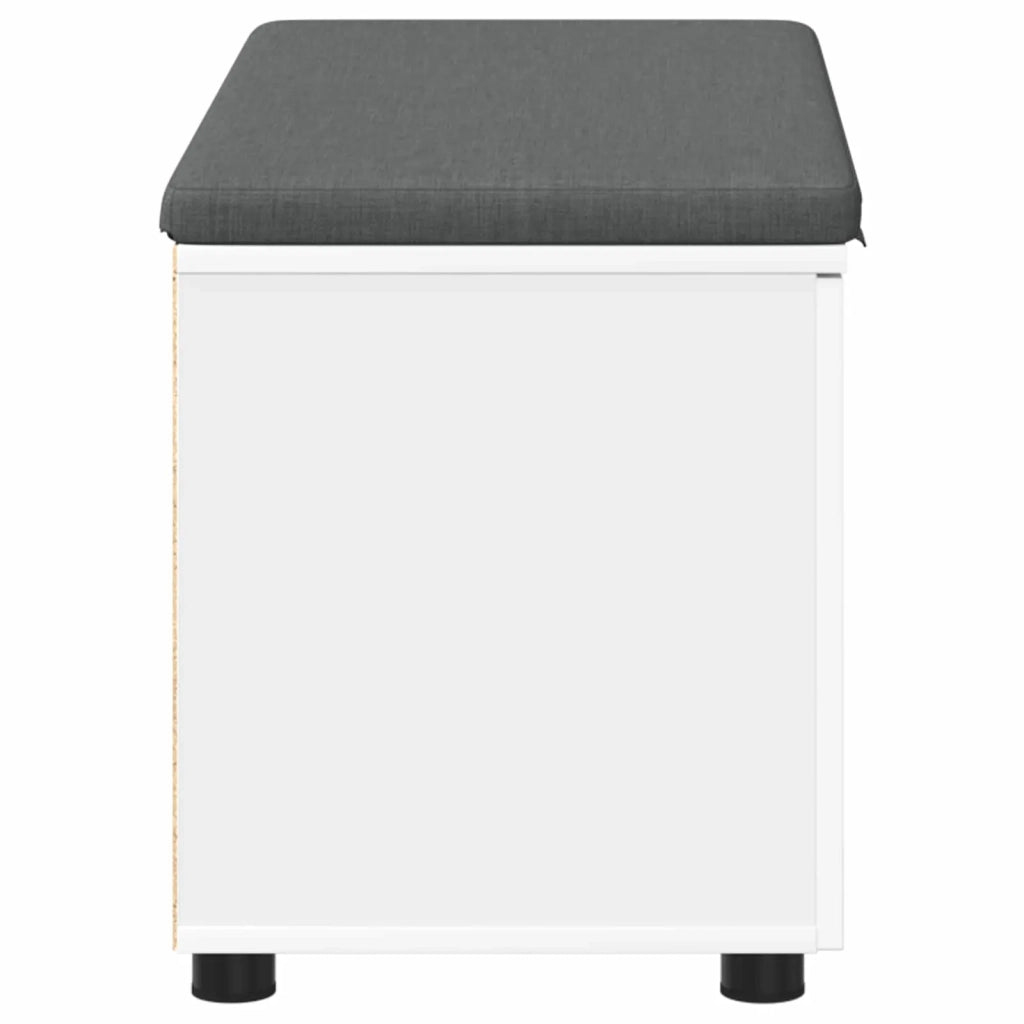Panca per ingresso con cuscino con porta Bianco 80 x 38 x 46 cm