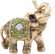 Decorazione per casa e ufficio con statuetta di elefante in cera verde per Feng Shui (S)