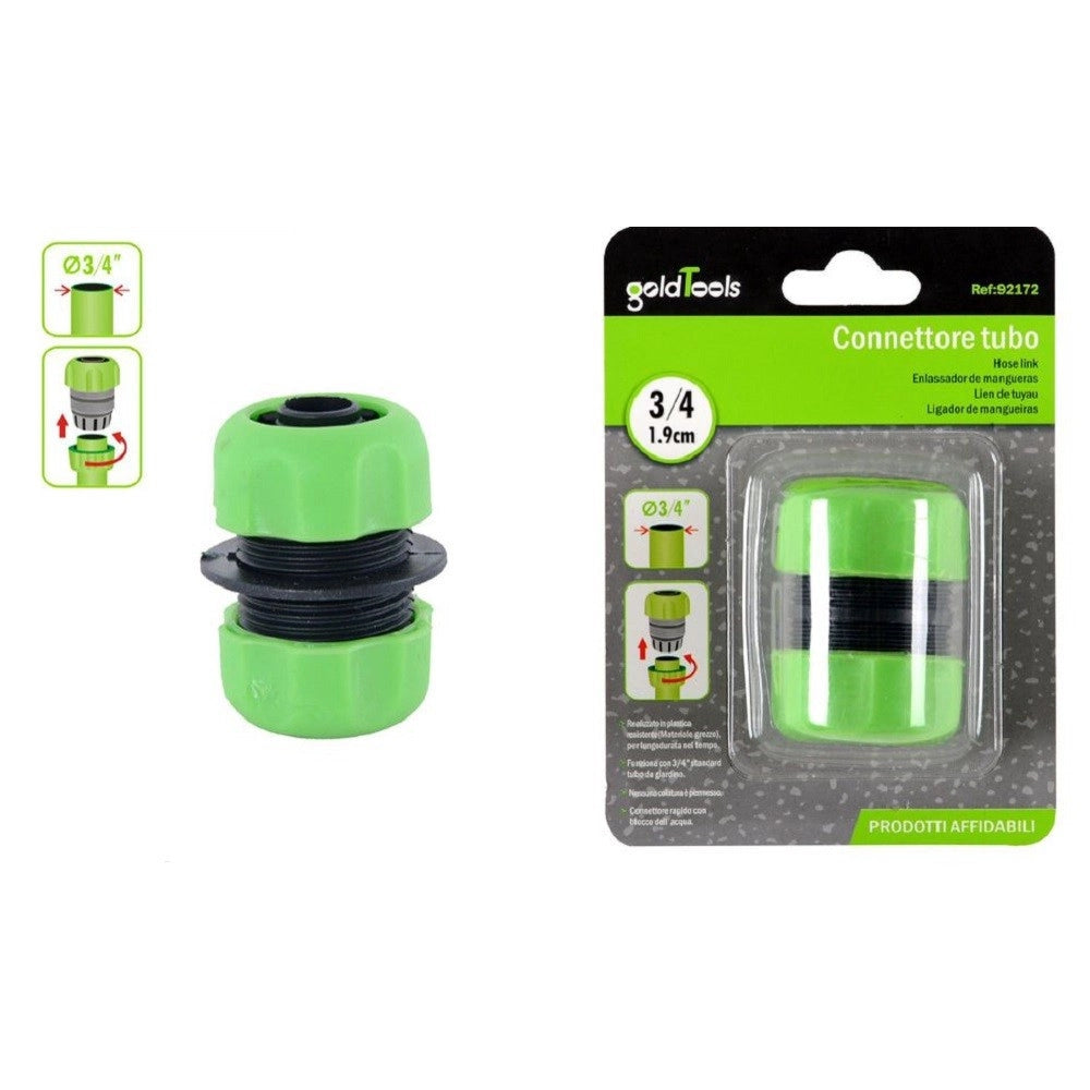 Trade Shop - Connettore Giunzione Tubi Da 3/4″ Innesto Riparatore In Plastica Giardino 92172 -