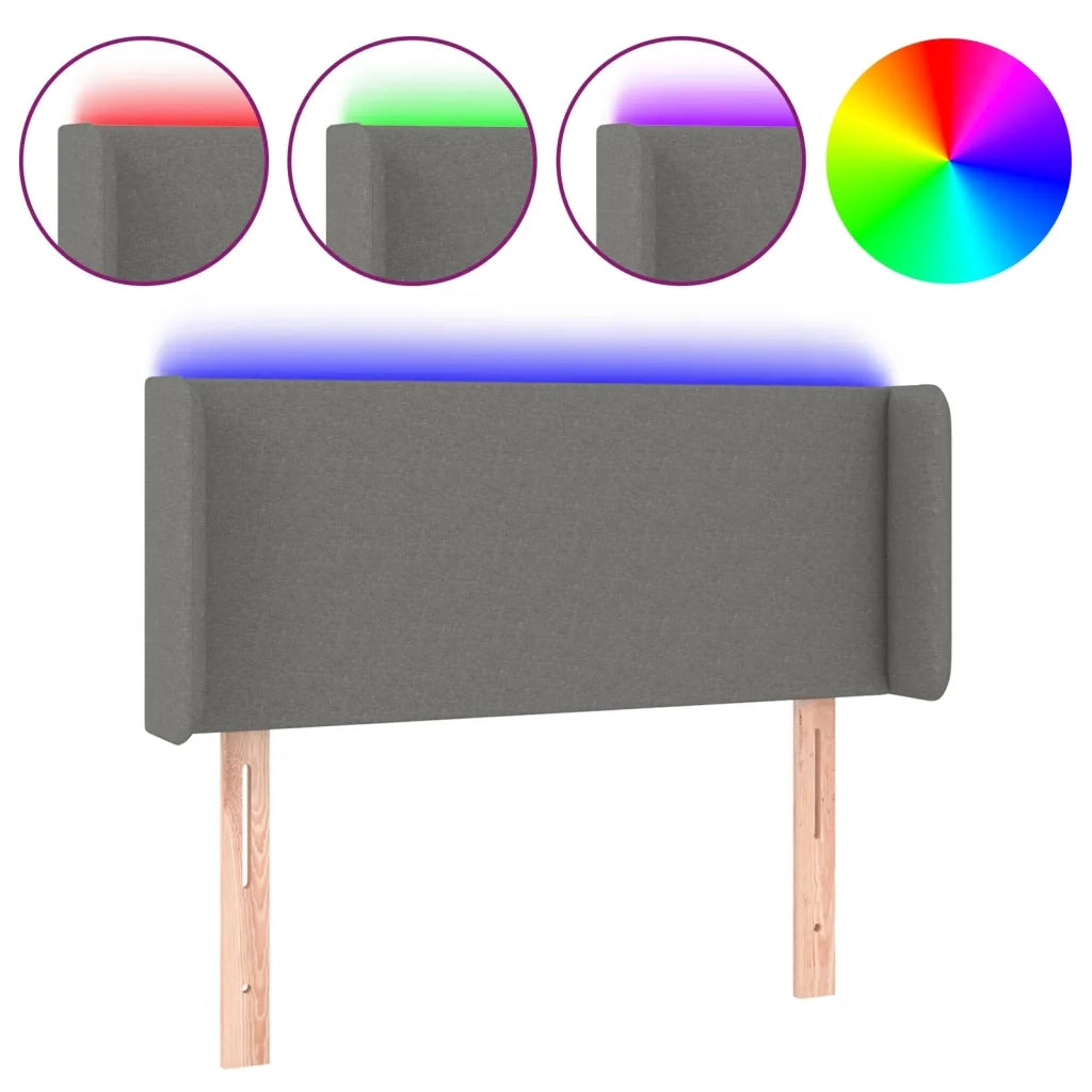 Testiera a LED-Testata con LED Grigio Scuro 93x16x78/88 cm in Tessuto 909114