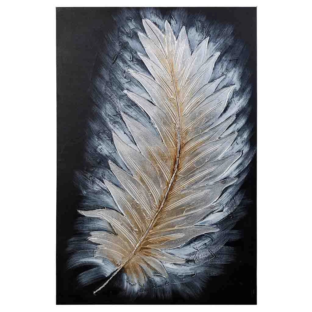 Quadro dipinto a mano con rilievo nero 60x90x3h
