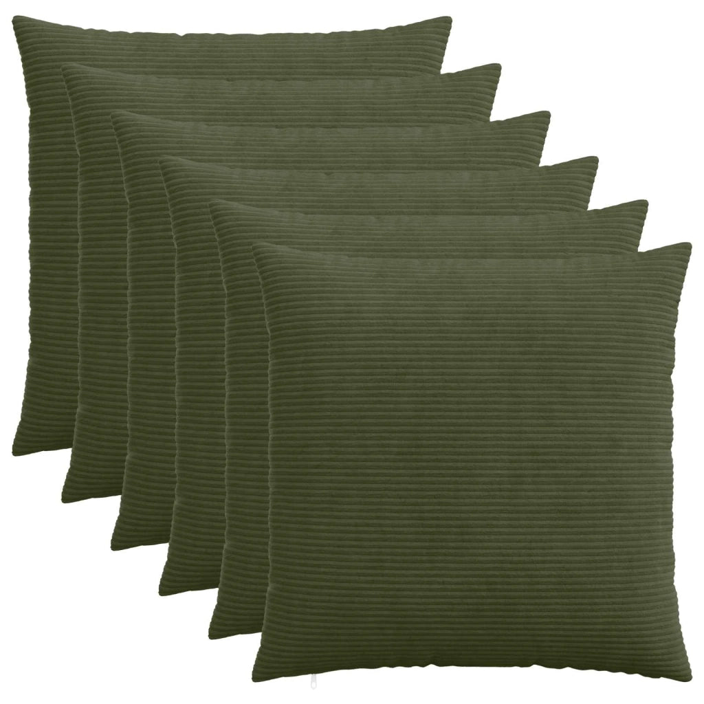 Federa 6 pcs HEERLEN Verde 60 x 60 cm corduroy 912630