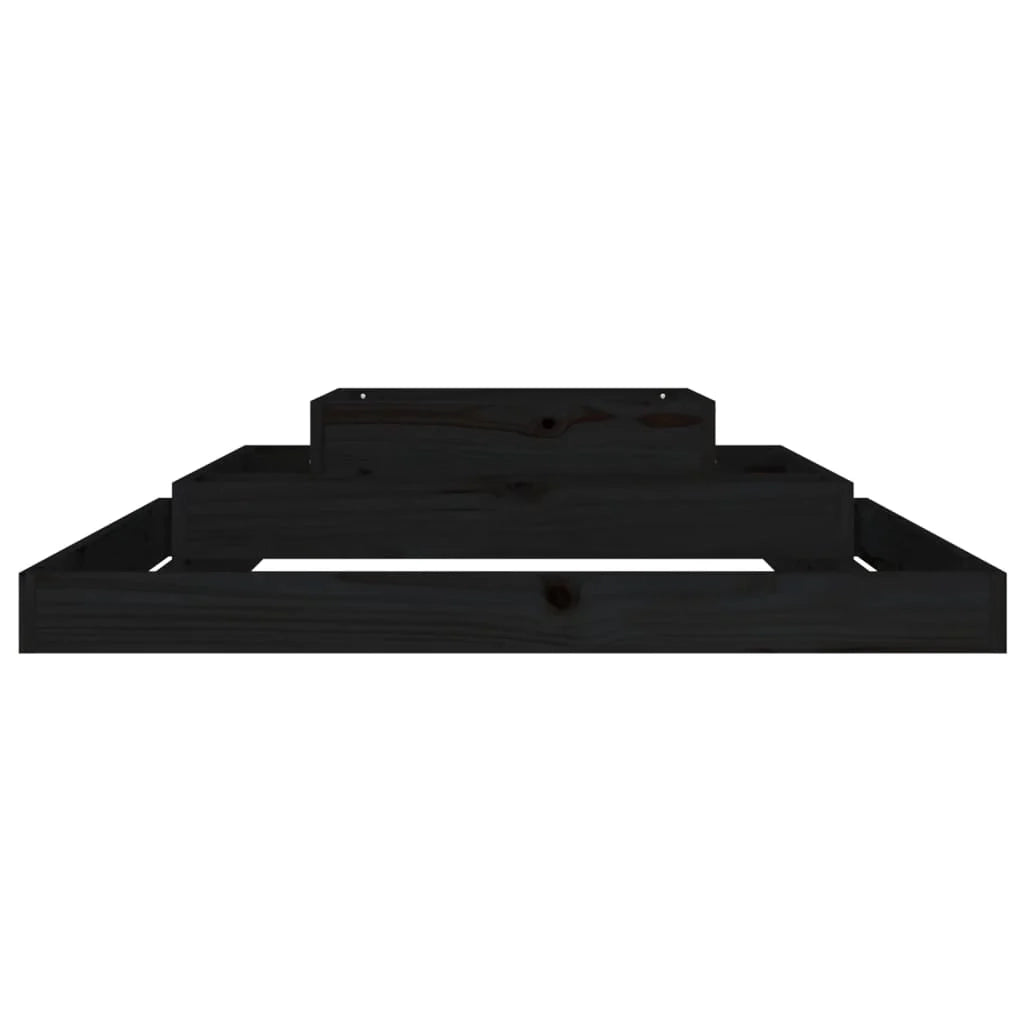 Fioriera rialzata per piante fiori terrazza giardino 110 x 110 x 27 cm legno massello di pino nero 02_0037313