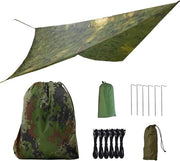 Tenda impermeabile 3 x 3 m per tenda da campeggio - Protezione da pioggia - Ombreggiamento - Leggero - Protezione UV - Ombrellone da sole con occhielli - Corda e funi - Pic nic - Viaggio