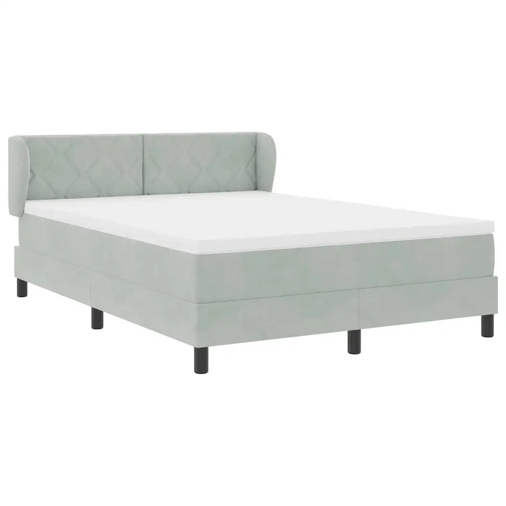 Letto a molle con materasso Grigio chiaro 160 x 200 cm Velluto 3340448