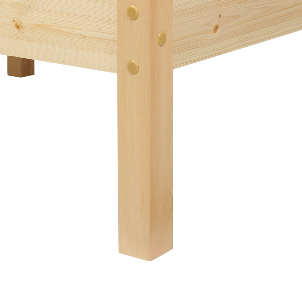 Letto matrimoniale in legno di pino chiaro 160 x 200 cm rete a doghe
