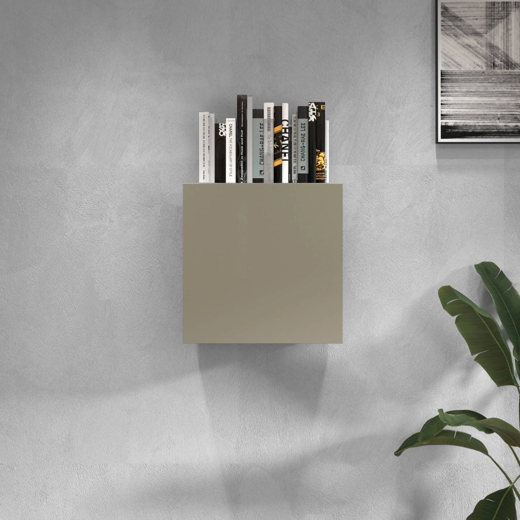 WHOUS Pensile a cubo Chronos con 1 anta tortora opaco 50x35x50 cm