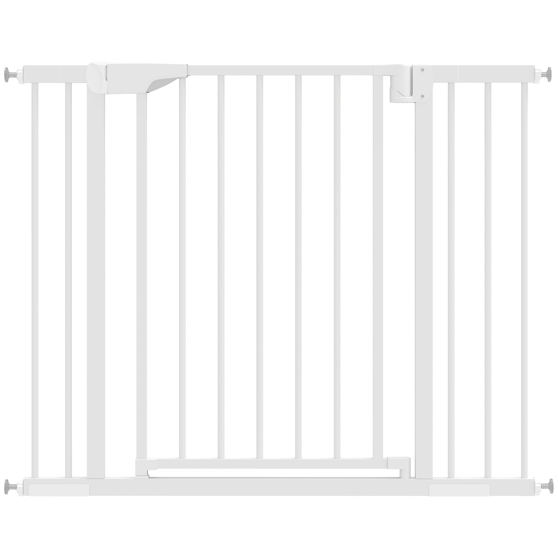 Cancello di Sicurezza per Bambini e Animali 76-103x76 cm Chiusura Automatica e Montaggio a Pressione Bianco