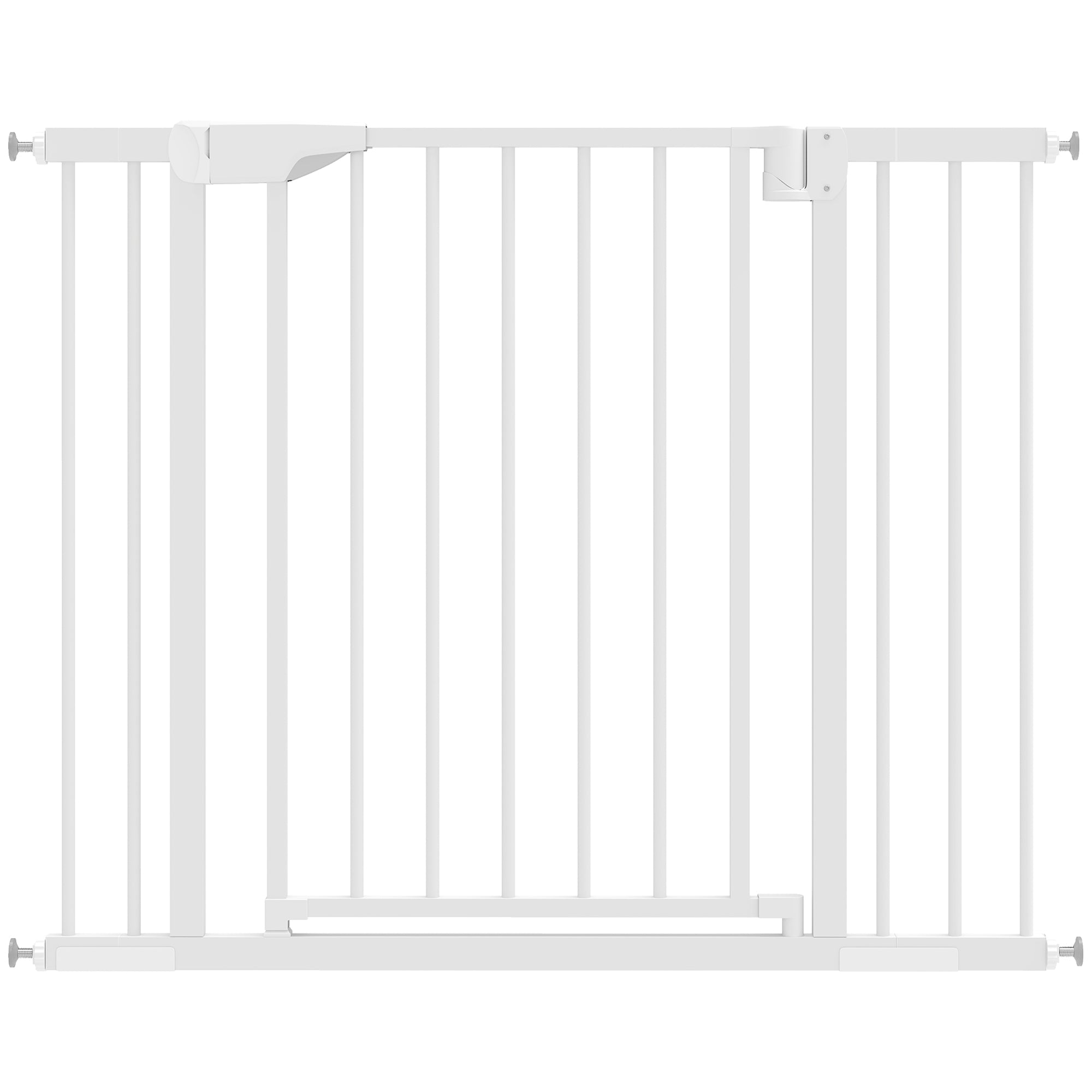 Cancello di Sicurezza per Bambini e Animali 76-103x76 cm Chiusura Automatica e Montaggio a Pressione Bianco