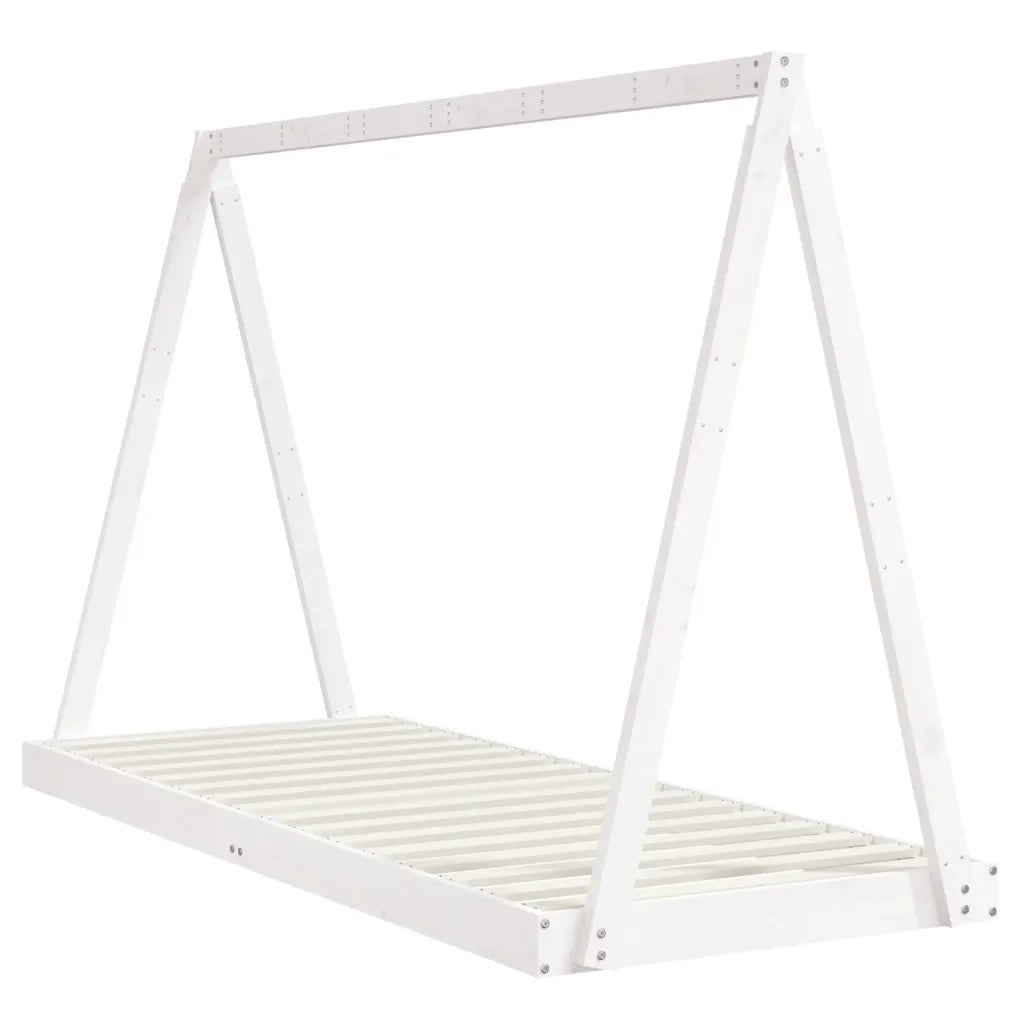 Giroletto per Bambini Bianco 80x200cm in Legno Massello di Pino 834535