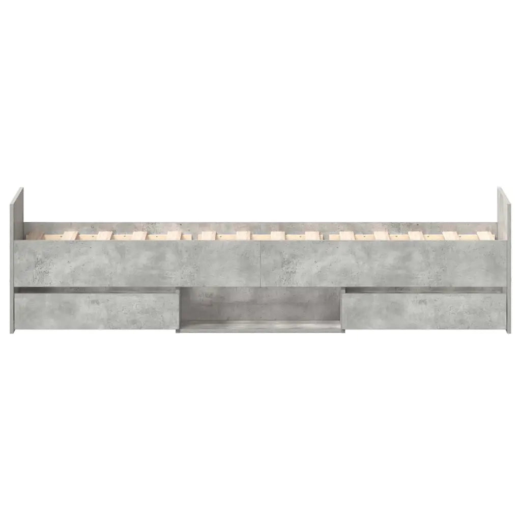 Giroletto con Testiera e Pediera Grigio Cemento 100x200 cm