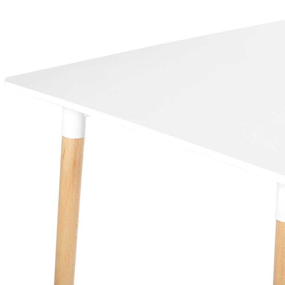 Tavolo da pranzo con gambe in legno bianco 120 x 80 cm Rettangolare in stile scandinavo