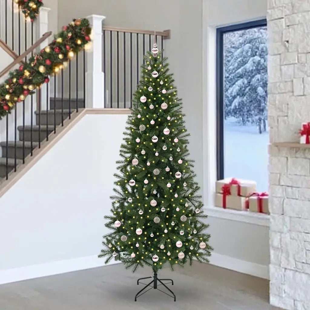 Albero di Natale | Decorazioni natalizie artificiale con 300 LED Verde 240 cm PE e PVC