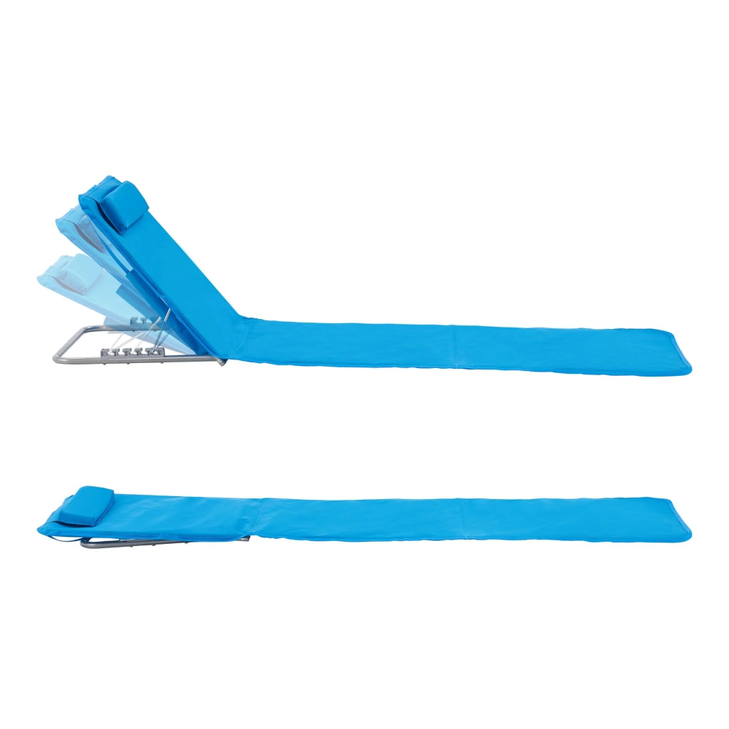 Set di 2 materassini da spiaggia con schienale reclinabile 160 x 49 cm blu 03_0009728