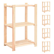 Scaffali portaoggetti a 3 livelli 5 pezzi 60 x 38 x 90 cm pino 150 kg beige 02_0045725