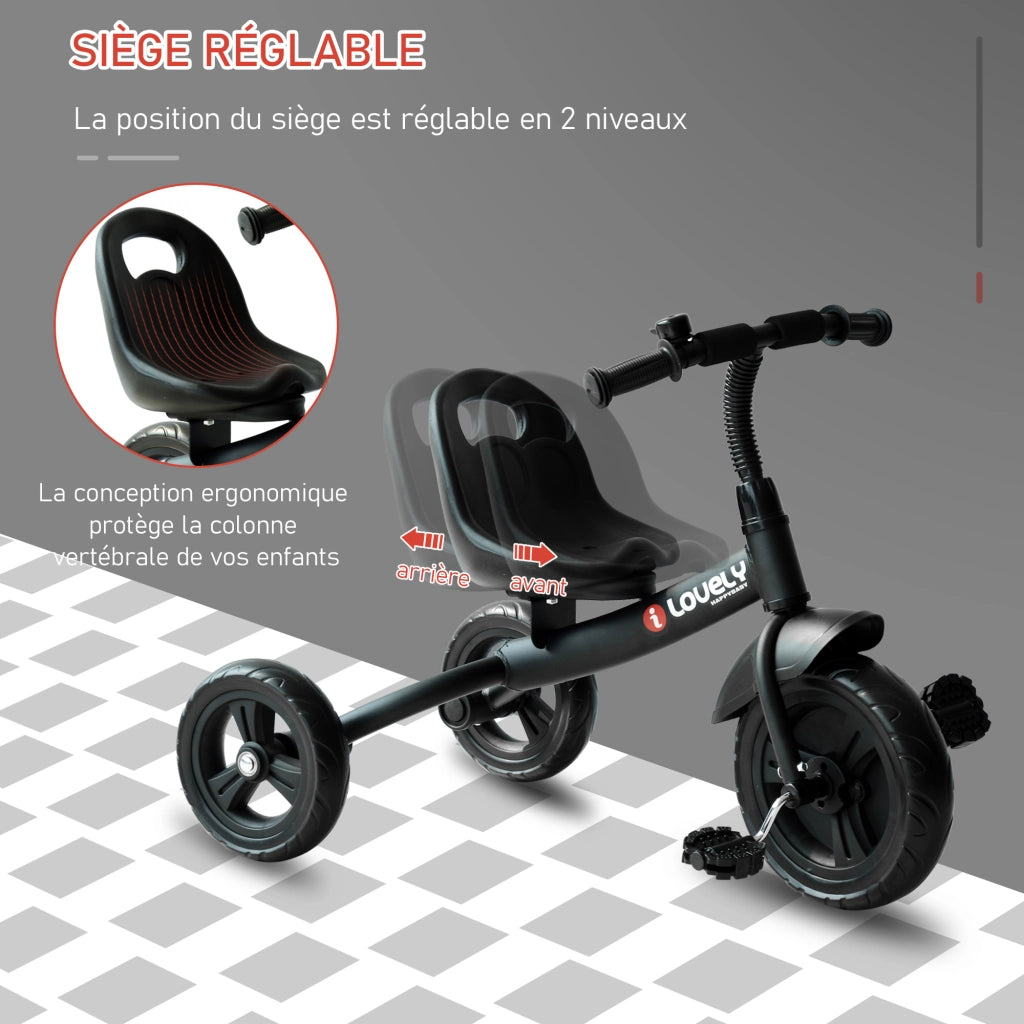 Triciclo per Bambini con Campanella e Sedile Regolabile ¨C Zephmum ¨C Verde