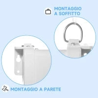 Telo per Proiettore 120" Rapporto 16:9, Fissaggio a Muro e Soffitto per Casa e Ufficio, Bianco