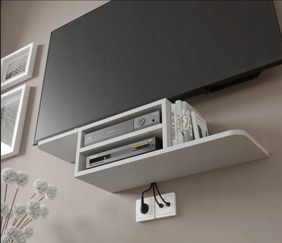 Mobile porta TV sospeso minimal DEDAL cm 90x22x20h  Bianco Opaco