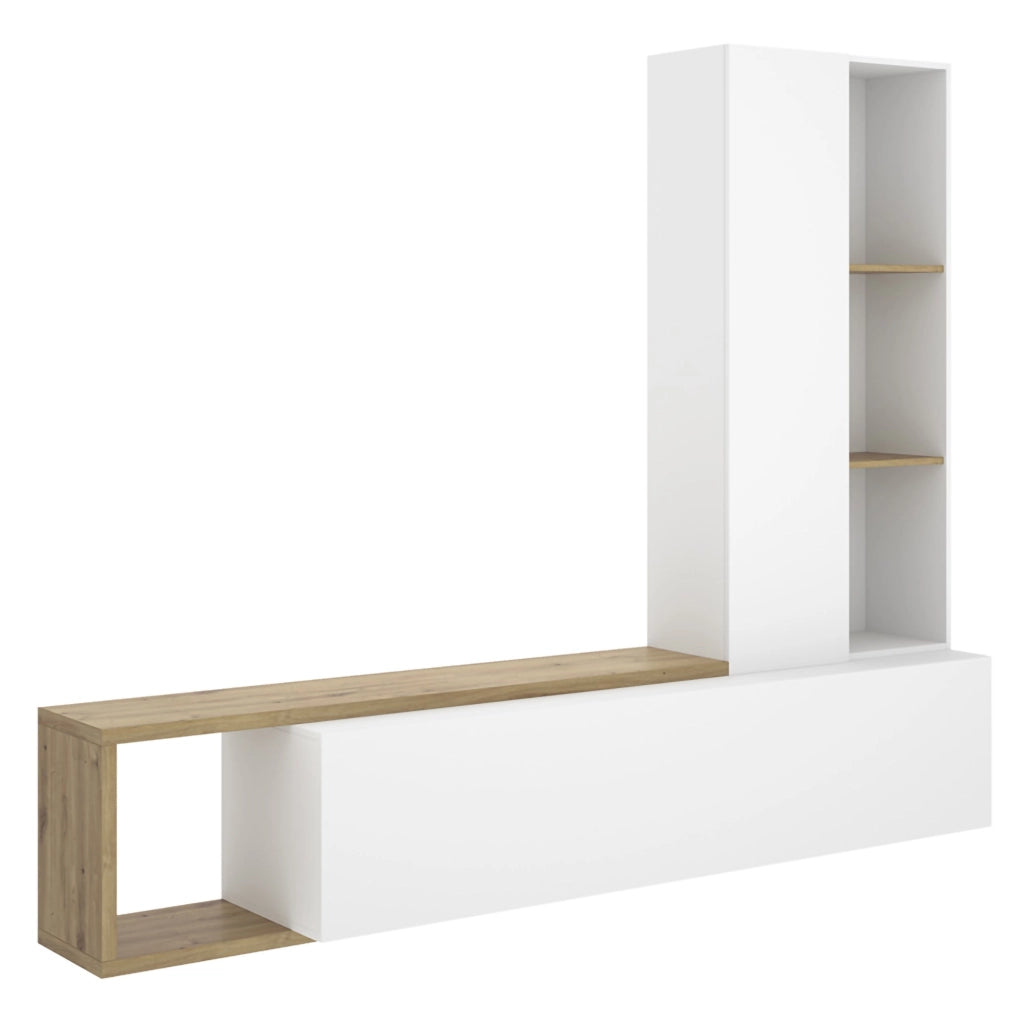 Mobile Soggiorno Vicksburg, Parete Attrezzata Modulabile, Bianco